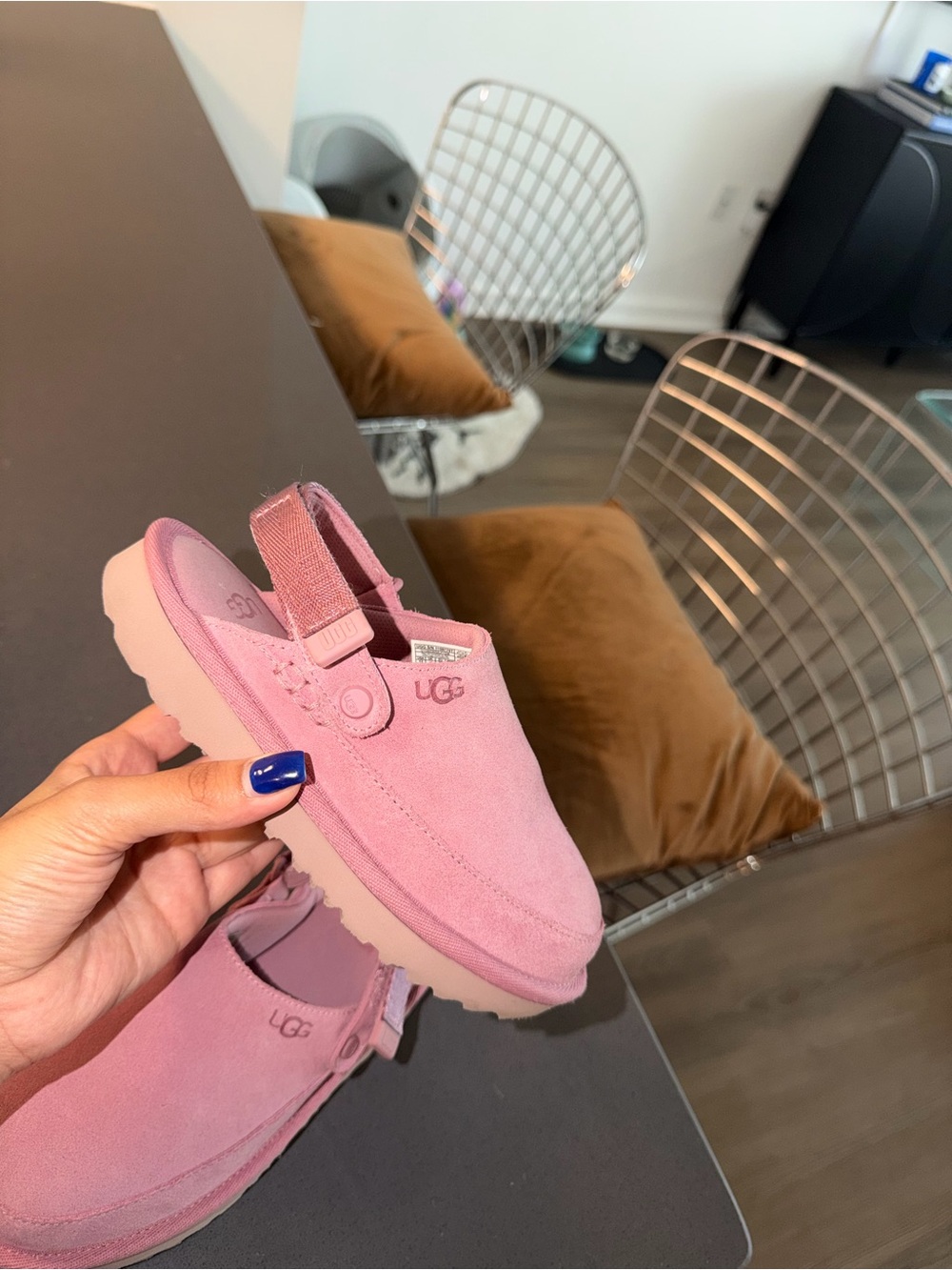 UGG kids Pink Suede Clog Slingback Shoes